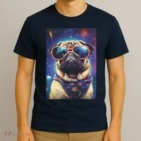 Space Pug Cool Dog Poster T-Shirt thumb 3
