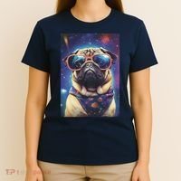 Space Pug Cool Dog Poster T-Shirt thumb 4