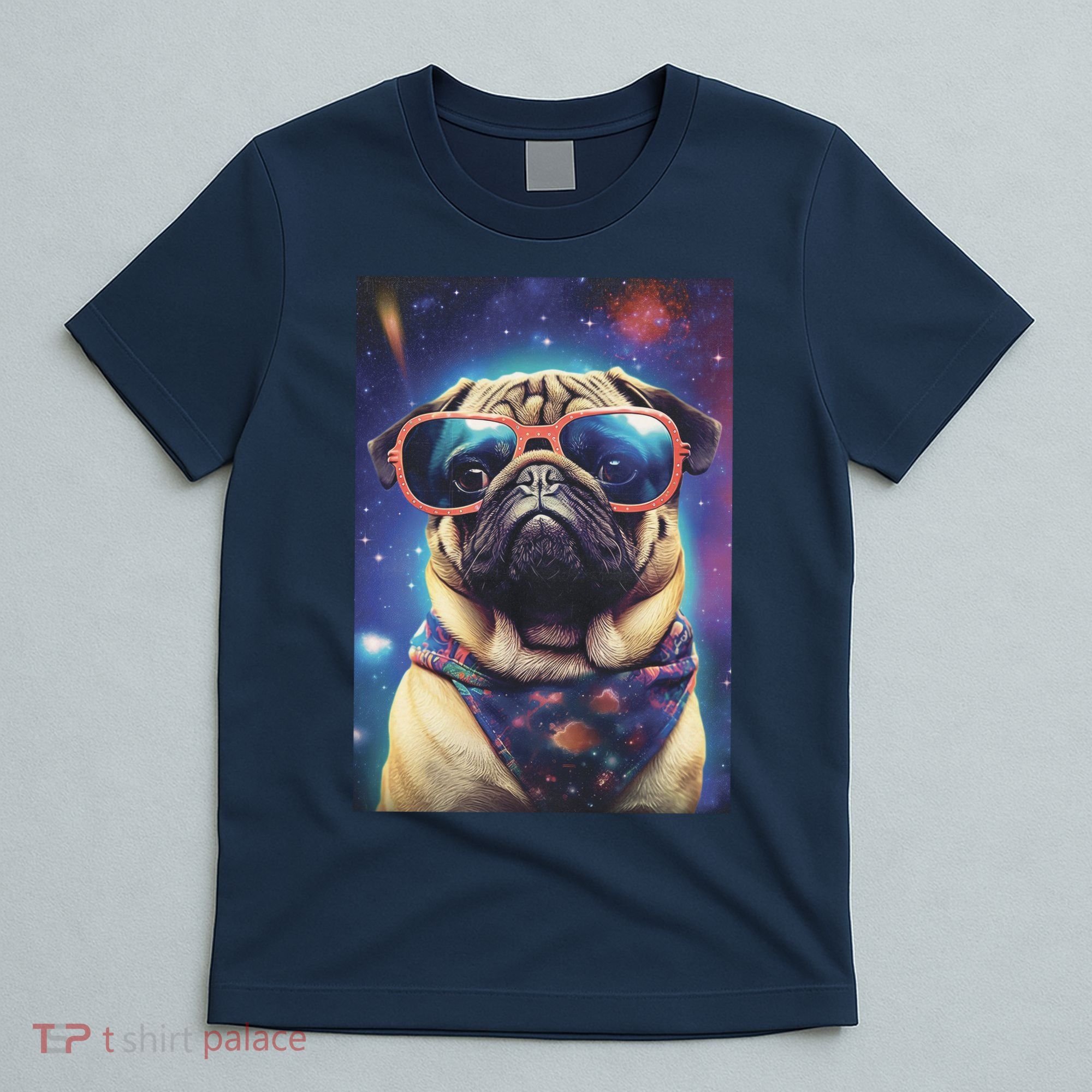 Space Pug Cool Dog Poster T-Shirt
