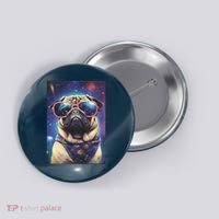 Space Pug Cool Dog Poster Button thumb 0