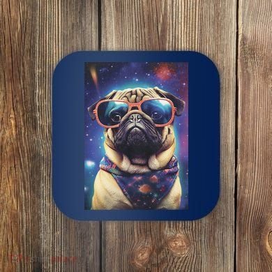 Space Pug Cool Dog Poster Coaster