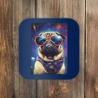 Space Pug Cool Dog Poster Coaster thumb 0