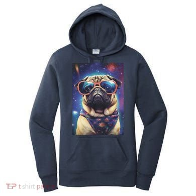 Space Pug Cool Dog Poster Women's Hoodie