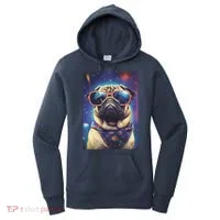 Space Pug Cool Dog Poster Women's Hoodie thumb 0