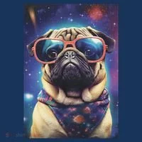 Space Pug Cool Dog Poster Women's Hoodie thumb 2