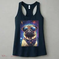 Space Pug Cool Dog Poster Women's Tank Top thumb 3