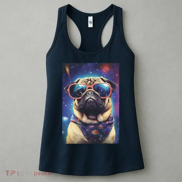 Space Pug Cool Dog Poster Women's Tank Top