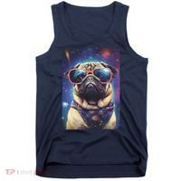 Space Pug Cool Dog Poster Tank Top thumb 0