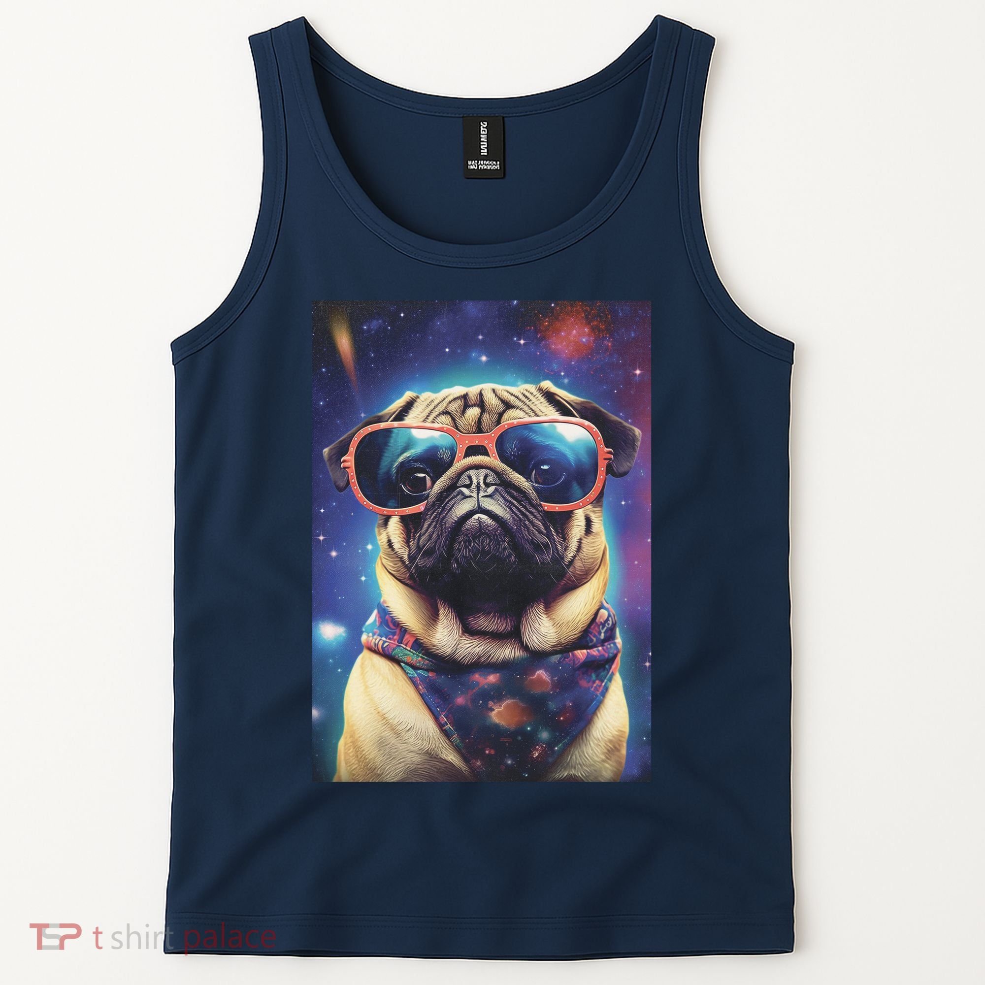 Space Pug Cool Dog Poster Tank Top