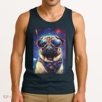 Space Pug Cool Dog Poster Tank Top thumb 3