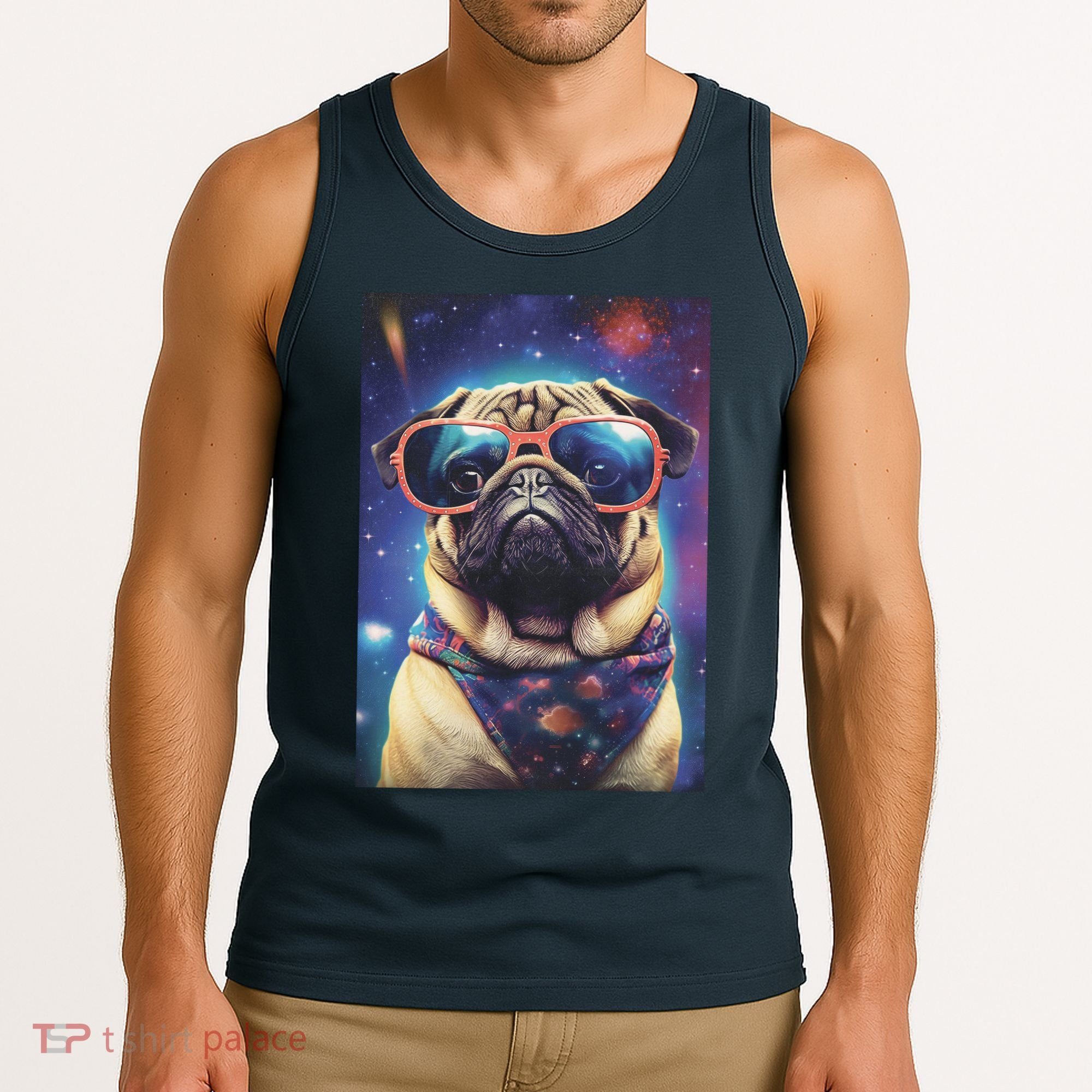Space Pug Cool Dog Poster Tank Top