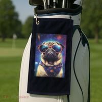Space Pug Cool Dog Poster Golf Towel thumb 2