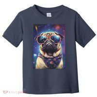 Space Pug Cool Dog Poster Toddler T-Shirt thumb 0