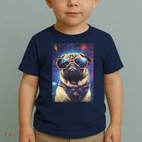 Space Pug Cool Dog Poster Toddler T-Shirt thumb 2