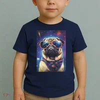 Space Pug Cool Dog Poster Toddler T-Shirt thumb 2