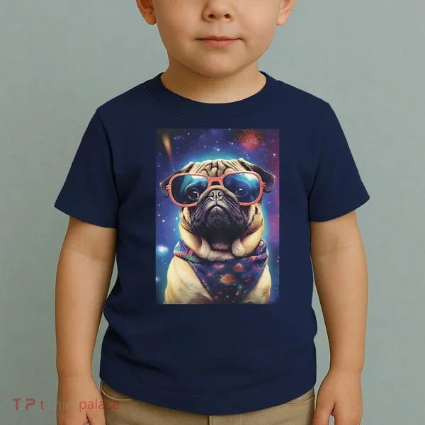 Space Pug Cool Dog Poster Toddler T-Shirt