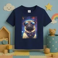 Space Pug Cool Dog Poster Toddler T-Shirt thumb 3