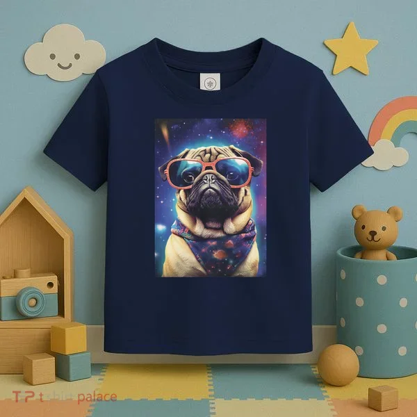 Space Pug Cool Dog Poster Toddler T-Shirt
