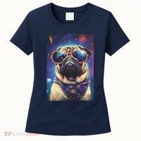 Space Pug Cool Dog Poster Women's T-Shirt thumb 0