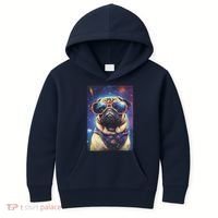 Space Pug Cool Dog Poster Kids Hoodie thumb 0