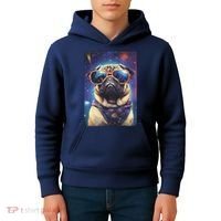 Space Pug Cool Dog Poster Kids Hoodie thumb 4