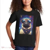 Space Pug Cool Dog Poster Kids T-Shirt thumb 2