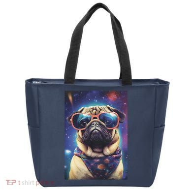 Space Pug Cool Dog Poster Tote Bag