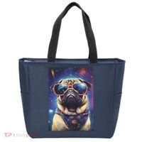 Space Pug Cool Dog Poster Tote Bag thumb 0