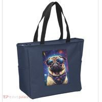 Space Pug Cool Dog Poster Tote Bag thumb 2