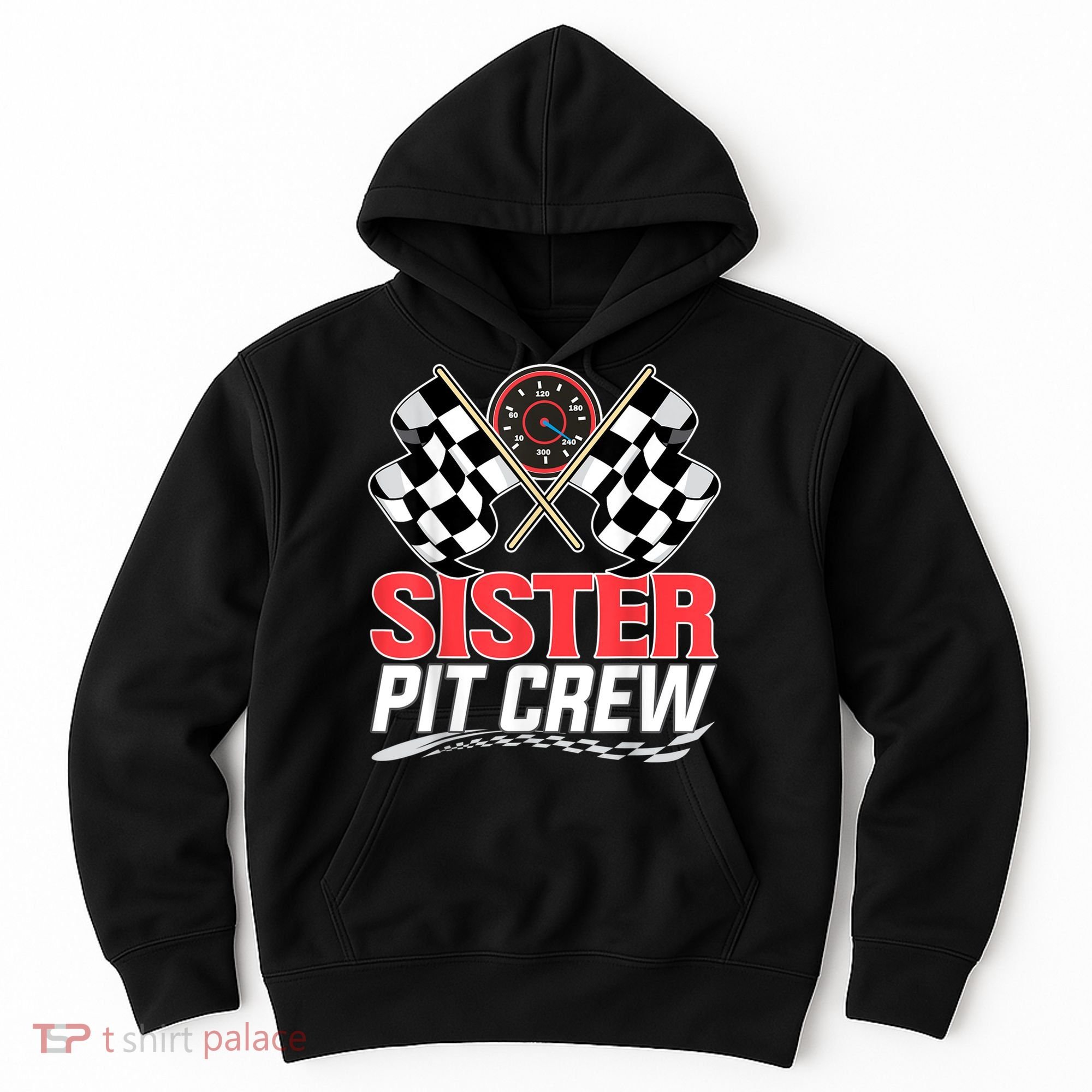 Sister Pit Crew Race Car Birthday Party Racing Family Hoodie