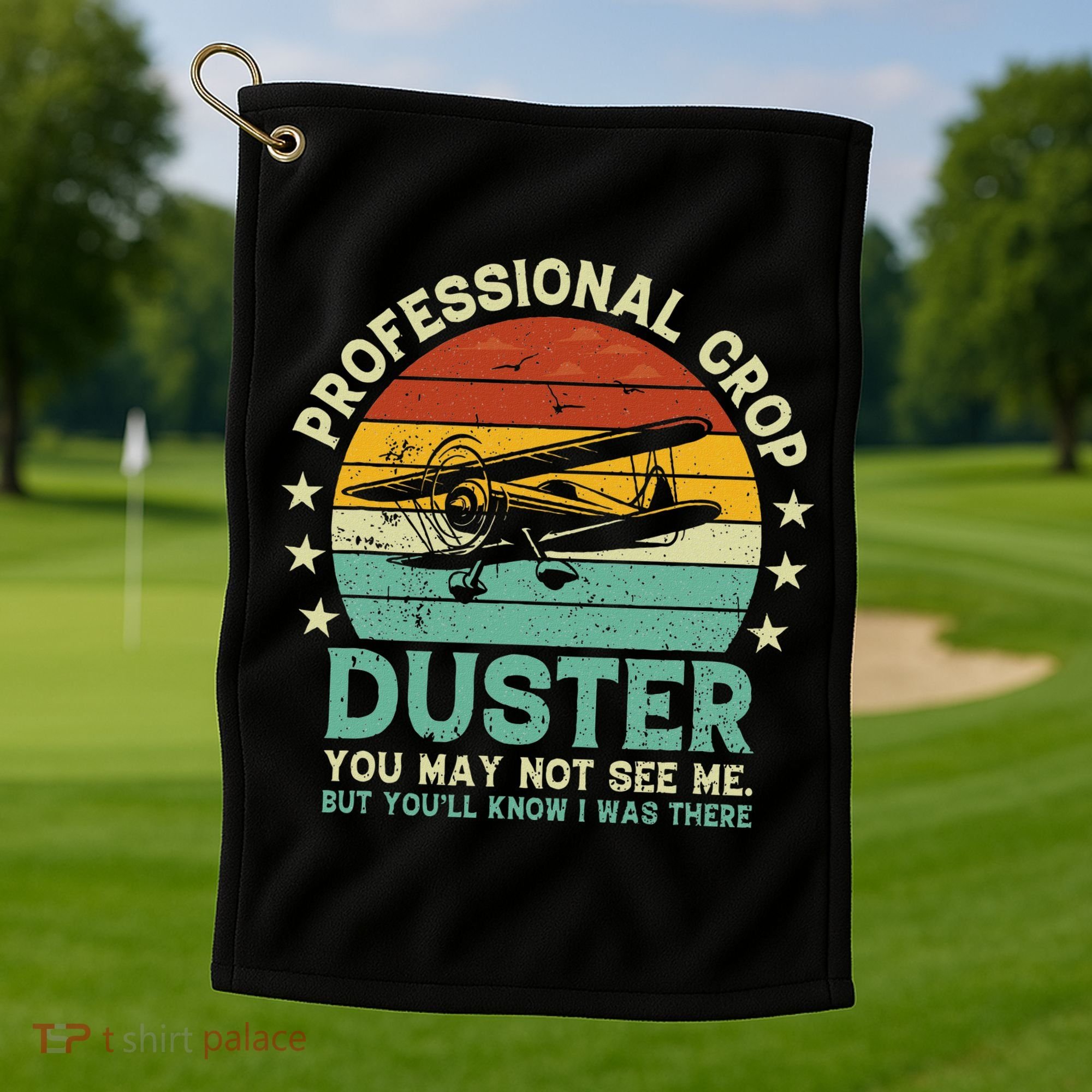 Sarcastic Professional Crop Duster Funny Adult Golf Towel