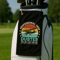 Sarcastic Professional Crop Duster Funny Adult Golf Towel thumb 2