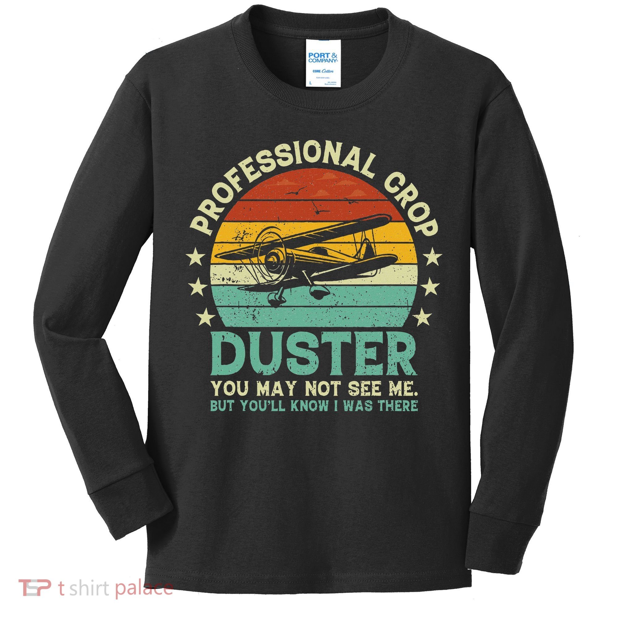 Sarcastic Professional Crop Duster Funny Adult Kids Long Sleeve Shirt