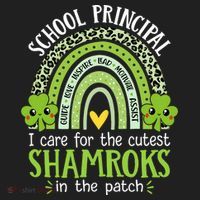 School Principal Cutest Shamrocks St Patricks Day Principal Gift Beanie thumb 2