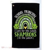 School Principal Cutest Shamrocks St Patricks Day Principal Gift Golf Towel thumb 0