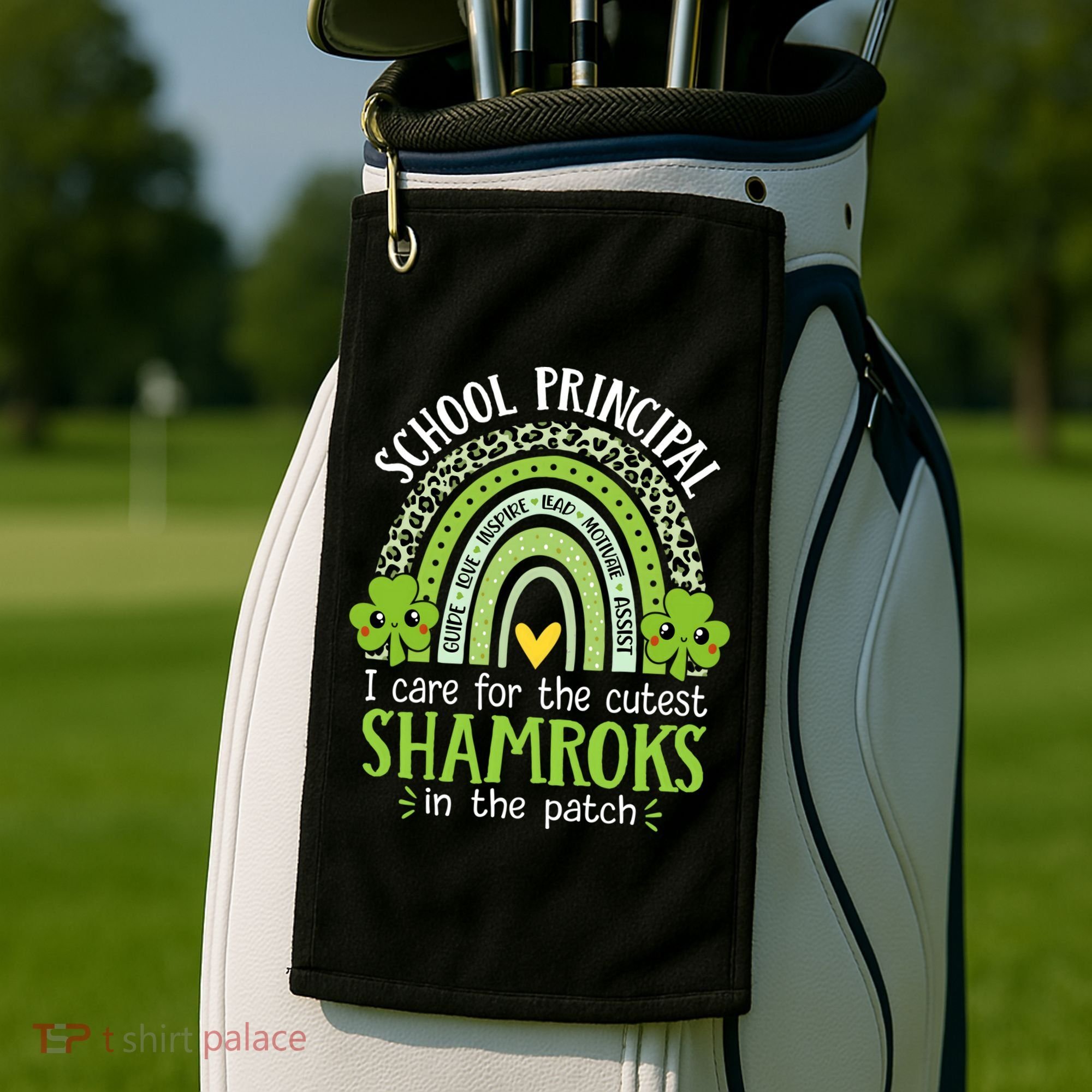 School Principal Cutest Shamrocks St Patricks Day Principal Gift Golf Towel