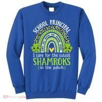 School Principal Cutest Shamrocks St Patricks Day Principal Gift Sweatshirt thumb 0