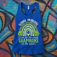 School Principal Cutest Shamrocks St Patricks Day Principal Gift Women's Tank Top thumb 3