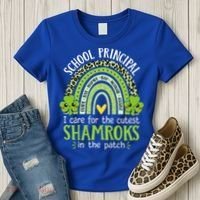 School Principal Cutest Shamrocks St Patricks Day Principal Gift Women's T-Shirt thumb 3