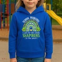 School Principal Cutest Shamrocks St Patricks Day Principal Gift Kids Hoodie thumb 3