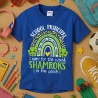 School Principal Cutest Shamrocks St Patricks Day Principal Gift Kids T-Shirt thumb 3