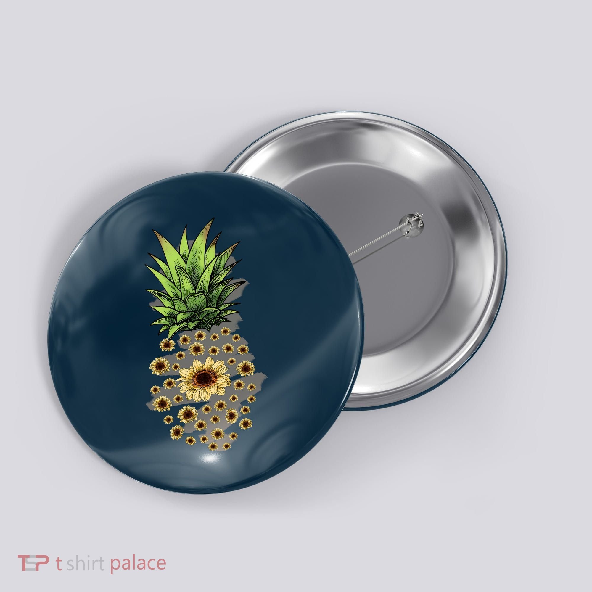 Sunflower Pineapple Cute Button