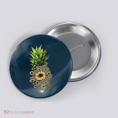 Sunflower Pineapple Cute Button