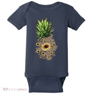 Sunflower Pineapple Cute Baby Bodysuit