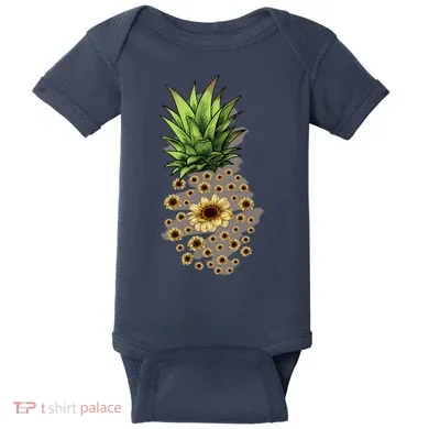 Sunflower Pineapple Cute Baby Bodysuit