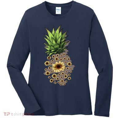 Sunflower Pineapple Cute Women's Long Sleeve Shirt