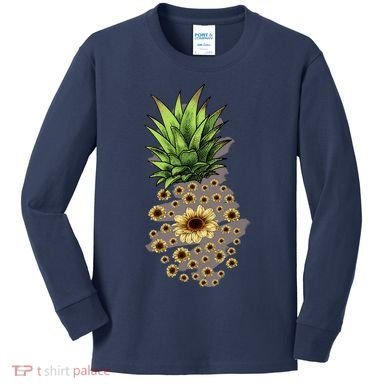 Sunflower Pineapple Cute Kids Long Sleeve Shirt