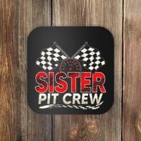 Sister Pit Crew Race Car Lover Racing Family Matching Funny Coaster thumb 0