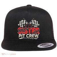 Sister Pit Crew Race Car Lover Racing Family Matching Funny Flat Bill Trucker Hat thumb 0