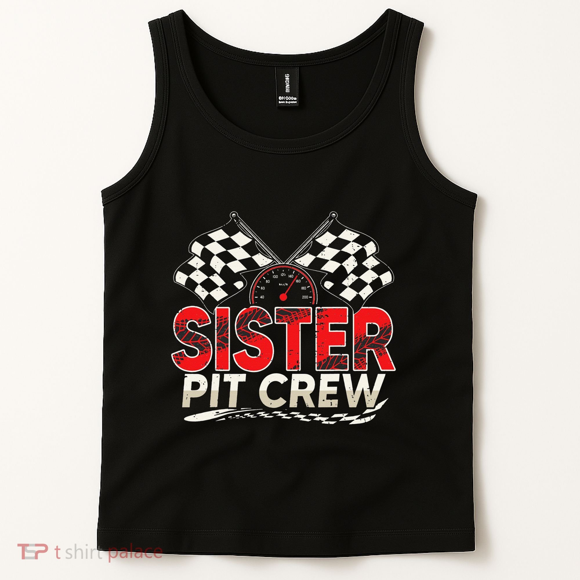 Sister Pit Crew Race Car Lover Racing Family Matching Funny Tank Top